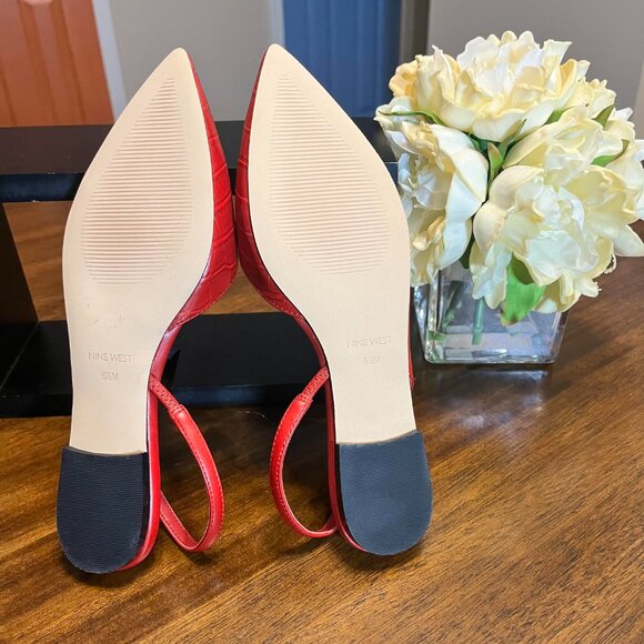 BRAND NEW Red Nine West Women's Beads 3 Slingback Pointy Toe Flats Size 6.5 - Picture 6 of 7